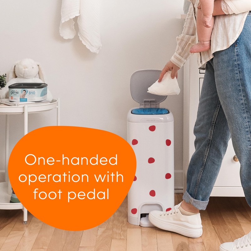 Diaper Genie Select Pail (Red Polka Dot) is Made of