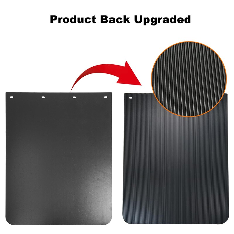ASTAMOTOR 24"x30" Black Polymer Mud Flaps and 24"x3" Mud Flap