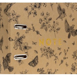 Interdruk Lever Arch File A4 75 mm - Natural Brown Kraft - Birds