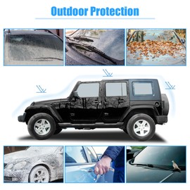 X AUTOHAUX for Jeep Wrangler Cover 4 Door Waterproof SUV Car Covers for Jeep Wrangler Unlimited Sport/Sahara/Rubicon JK JL TJ YJ All Weather Protection Outdoor Black Blue