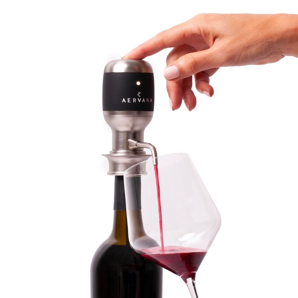 Aervana Original: Electric Wine Aerator and Pourer/Dispenser - Air Decanter - Personal Wine Tap for Red and White Wine 750 ml and 1.5 l (With Stand)