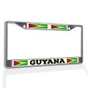 Fastasticdeals Metal Insert License Plate Frame Guyana Flag Weatherproof Car