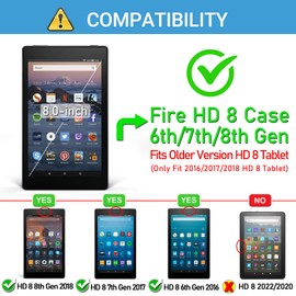 Kids Case for Fire HD 8 6th/7th/8th Generation Tablet (2016/2017/2018 Release) Kids Friendly and Shockproof Case Lightweight Durable Foam Cover with Convenient Handle Stand, Blue