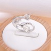 DAOCHONG 925 Sterling Silver Open Heart Insect Dragonfly Wrap Ring