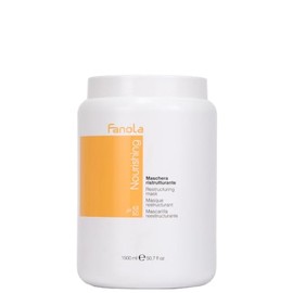 Fanola Mascarilla capilar acondicionadora profunda para cabello dañado, tratamiento hidratante enriquecido con proteínas de leche, suaviza y restaura las hebras secas, encrespadas y dañadas, nutre y