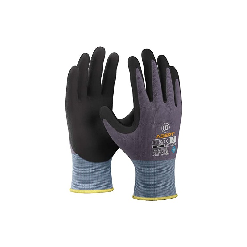 UCI GL138L Adept NFT® Nitrile Palm Coated Gloves - Grey