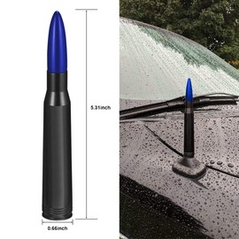 Car Bullet Antenna Mast, Replacement Short Antenna Mast, Vehicle Accessories Universal for GM Chevy Silverado 1500 2500 3500 HD Avalanche GMC Sierra 1500 2500 Denali Heavy Duty Pickup Trucks (Blue)