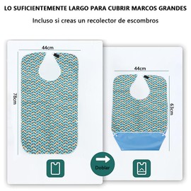 TPOUIDD Paquete de 3 Baberos para Adultos, Baberos Reutilizables para Comer para Adultos con Recolector de Migas, Impermeables, Duraderos y Fáciles de Lavar (marrón)