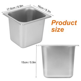 IHDYPPEW 6 Pack, 1/6 Size Stainless Steel Steam Table Pan with Lid, 6 Inch Depth Hotel Pans for Weddings, Parties, Restaurants, Cafeterias and Hotels
