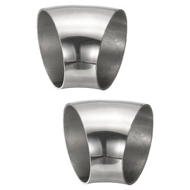 PATIKIL 2pcs 45 Degree Mandrel Bend Elbow, 54mm OD Steel Exhaust Elbow Exhaust Piping Connector 304 Stainless Steel for Exhaust Pipe Stair Handrail HVAC