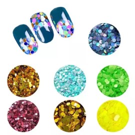 네일아트 원형 글리터 1 2 3mm 외 믹스 2종 총48종 [원형글리터3mm-04] Nail Art Round Glitter 1 2 3mm Mix 2 Types Total 48 Types [Round Glitter 3mm-04]