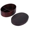 17.5x13.5cm Lunch Box Wooden Bento Box Portable Food Container for