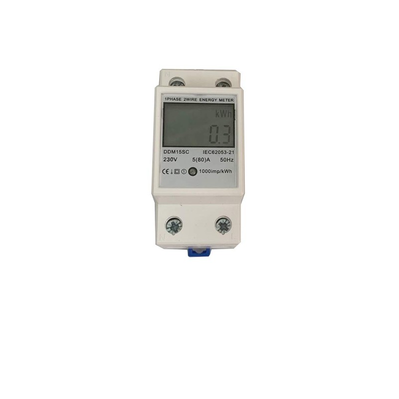 JVJ Electricity Meter LCD Top-Hat Rail 1 Phsig Phase 5
