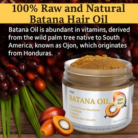 YBW Batana Oil for Hair Growth Dr. Sebi Organic, Natural, Pure and 100% Raw Batana Oil Paste from Honduras - Botana Enhances Hair Thickness, Prevents Loss for Men and Women