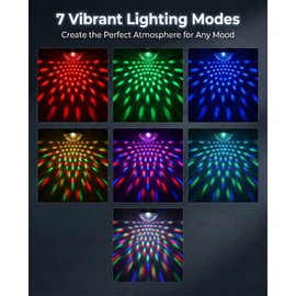 JIERRP DEEPAAR 3 Pack Disco Ball Party Lights, Sound Activated DJ Lights with Remote Control, 7 Colors RGB Strobe Light Projector for Kids Birthday, Wedding, Karaoke, Bar, Home Gym & Room Decor