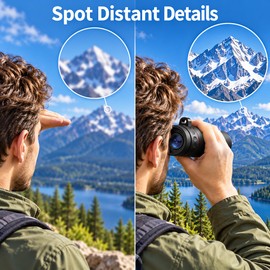 Portable Monocular Telescope with BAK4 Prism, IPX4 Water Resistant Compact Scope for Camping, Hiking, Bird Watching and Outdoor Viewing