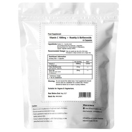 UKHealthHouse Vitamin C 1000mg – High Strength Vitamin C Capsules with Rosehip & Bioflavonoids Vitamin C Supplement (Ascorbic Acid) for Immune System (60 caps)