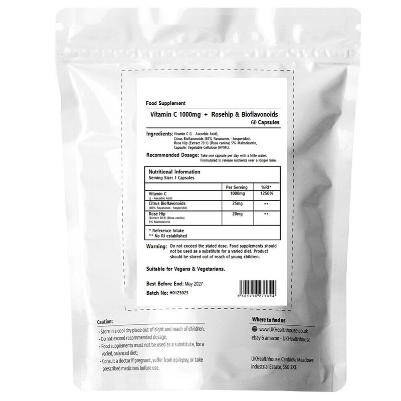 UKHealthHouse Vitamin C 1000mg – High Strength Vitamin C Capsules