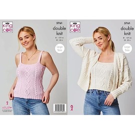 King Cole 5761 Adult Top Cardigan DK Knitting Pattern