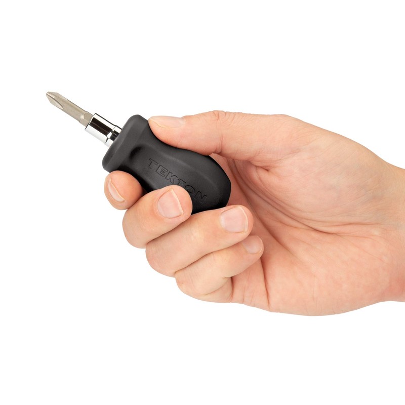TEKTON 3-in-1 Stubby Phillips/Slotted Multi-Bit Driver (#2 x 1/4 in.,