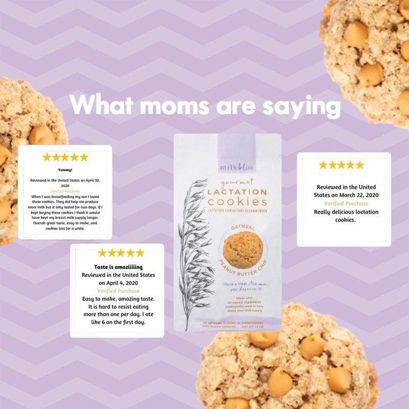 MilkBliss Peanut Butter Chip Soft Baked Lactation Cookies, 12 OZ