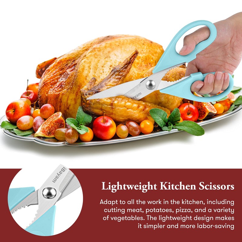 Kitchen Shears, iBayam Kitchen Scissors All Purpose Heavy Duty Meat