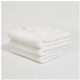 Like Cloud Mini Bath Towels, Fluffy, Set of 3, 20.0 x 3.9 inches (50 x 100 cm), Compact, 100% Cotton, Lightweight, White