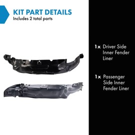 TRQ TRQ Inner Fender Liner Set Compatible with 1993-1995 Toyota Pickup TO1250101 TO1251105