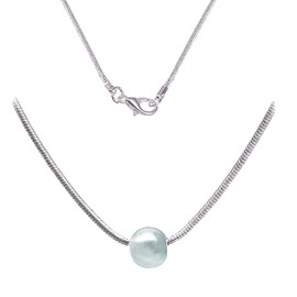 Cape Cod Jewelry-CCJ Ball Necklace 18" Snake Chain SilverTone