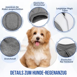 SlowTon Dog Bodysuit After Surgery, Soft Dog Bodysuit After Castration, Male Dog, Anti-Licking Wound Protection Suits for Dogs, Breathable Castration Body Dog with Velcro Fastener
