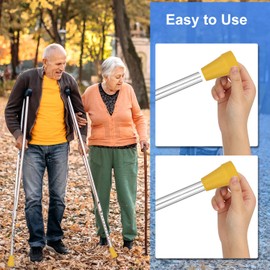 supregear 4er-Pack Ersatz-Gehstockspitzen, 7/8 Zoll (22 mm) schwere dicke Gummispitze, rutschfeste extrem griffige Fußkappe für Gehstöcke, Krücken und Wanderstöcke, Gelb