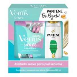 Rastrillos Desechables Gillette Venus Suave 4 Rastrillos + Shampoo Pantene 300ml