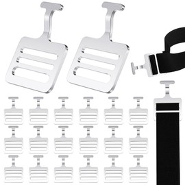 Fabbay 24 Sets Shoulder Pad T Hook with Elastic Strap,Include Silver Metallic Football T Hook for Youth Adult Football Shoulder Pad Straps (1 Inch)
