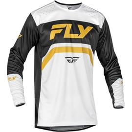 Fly Racing Youth Rayce MTB/BMX Bicycle Jersey (White/Black/Gold, Youth Medium)