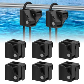 Boat Fender Clips 6 Pack, Adjustable Durable Pontoon Boat Bumper Clips Dock Bumper Buoy Hanger Holder, Easy to Install Quick Release Lock Fit for Any Boat Pontoon Rail