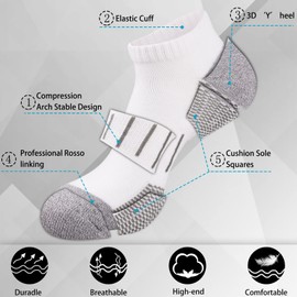 Heatuff Men’s Athletic Ankle Socks Moisture Wicking Cushion Sports Running Low Cut Sock (8 Pairs)