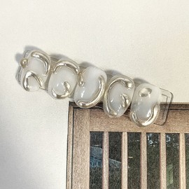 ˡᴬᴺᵀᶤˡ Brass lump handmade nail tip - short almond / ˡᴬᴺᵀᶤˡ 황동 덩어리 수제네일 팁 - 숏아몬드