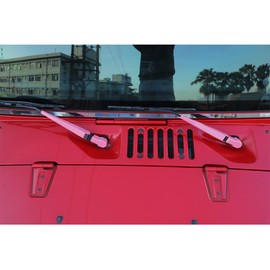 Kowsoo ABS Front&Rear Window Windshield Wiper Blades Trim Kit Cover for Jeep Wrangler JK Accessories 2007-2017 (Pink)