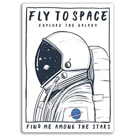 2 x 10cm Astronaut Vinyl Stickers - Space NASA Stars Sticker Laptop #17521 (10cm Tall)