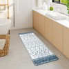 Uphome Bathroom Rug Runner, Moroccan Geometric Long Bath Mat, Non