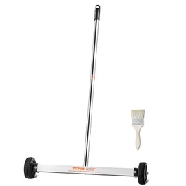 VEVOR Magnetic Sweeper with Wheels, 17inch Mini Magnetic Sweeper, 10 lbs Capacity, Adjustable Handle, Lightweight Magnetic Pickup Sweeper to Pick Up Nails and Screws, Easy Cleanup of Workshop Garage