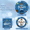 QZYL 150 PCS Happy Father's Day Party Tableware Set Supplies,