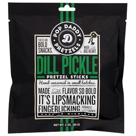 Pop Daddy Pretzels Pretzel Sticks, Dill Pickle, 3 Ounce (Pack of 15)
