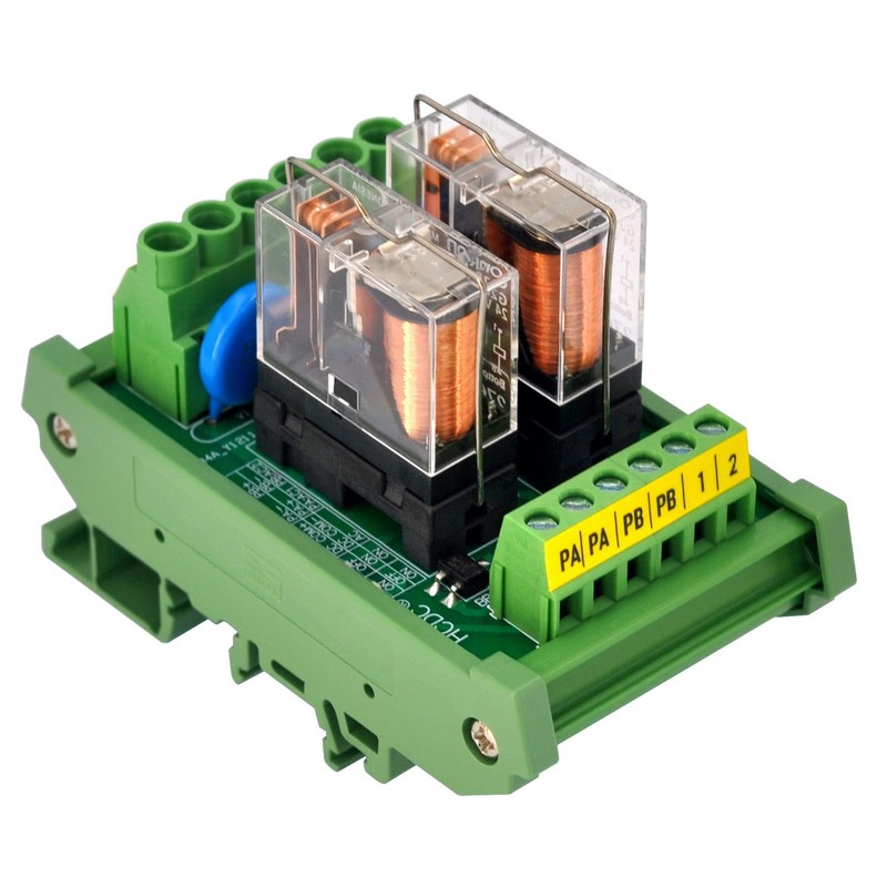 AC/DC 24V Coil 2-SPDT Pluggable Power Relay Module, 16A 250VAC/30VDC