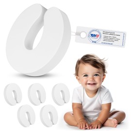 Sweet Safety 6 x TÜV-tested baby clamp protection for doors, child lock in white, door stopper for children made of EVA foam, finger clamp protection for doors, door clamp and clamp protection