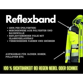 NTS Nähtechnik Reflective Tape Yellow-Silver/Yellow, Reflective Tape for Sewing, Available in 7 Widths, Choice of Lengths (10, 30)