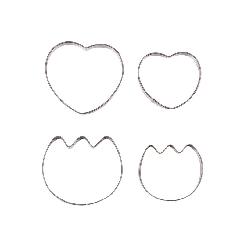 Pearl Metal Rafine Stainless Steel Cookie Cutter Set 4 Pieces