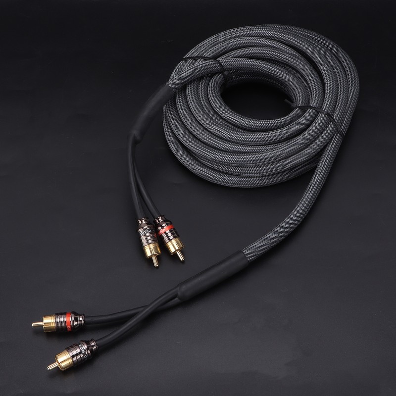 Car Audio Signal Cable Adapter 4.5m/180in Black PVC Plastic Layer