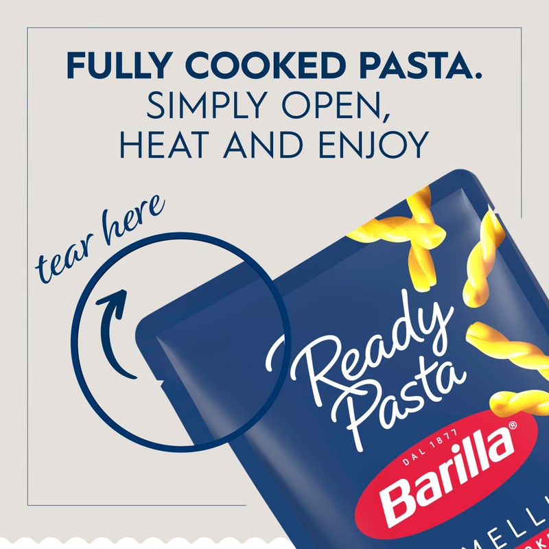 Barilla Ready Pasta, Fully Cooked Gemelli Pasta, Non-GMO & Kosher,
