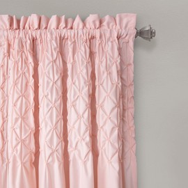 Lush Decor Bayview Curtains - Pintuck Textured Semi Sheer Window Panel Drapes Set for Living, Dining, Bedroom (Pair), 84” x 52”, Blush